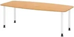 b&uuml;m&ouml; Konferenztisch oval 220x103 cm in Buche, Tischf&uuml;&szlig;e in Wei&szlig; - Gro&szlig;er
