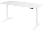 b&uuml;m&ouml; h&ouml;henverstellbarer Schreibtisch 180 x 80 cm in wei&szlig;, Gestell: silber -