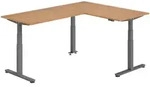 b&uuml;m&ouml; Eckschreibtisch elektrisch h&ouml;henverstellbar L-Form: 160 x 220 cm in...