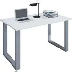 VCM Schreibtisch Lona Silber / Wei&szlig; H. 76 x B. 140 x T. 50 cm