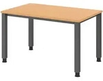 b&uuml;m&ouml; manuell h&ouml;henverstellbarer Schreibtisch 120x80 cm in Buche,...