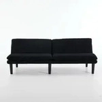 MODFU Klappbares 2-Sitzer-Sofa aus Samt in Schwarz, 3-fach verstellbare...
