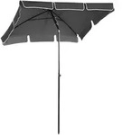 MODFU Kleiner Balkonschirm Aluminium Grau 198x130x245 cm, knickbar, teilbarer...