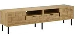 OKWISH TV-Lowboard aus Spanplatte in Natur/Schwarz, 160 x 35 x 42,5 cm,