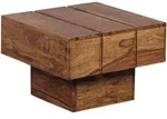 Beistelltisch `Saar`: Massivholz, 44x44x30 cm, handgefertigtes Unikat, Sheesham.