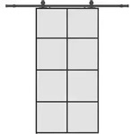 vidaXL Schiebet&uuml;r mit Beschlag Schwarz 102,5x205 cm ESG-Glas