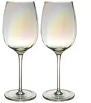 Intirilife 2x Wein Glas mit Regenbogen Schimmer und Wellenform - 440 ml -...