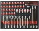 Profi Werkzeugeinlage Werkstattwagen 102 tlg. Stecknuss & Bit Satz Mechaniker Set