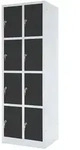 BRB Stahl-F&auml;cherschrank mit Sockel, 2x 4 F&auml;cher, BxTxH 600x490x1800 mm,