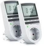 BEARWARE 2x Zeitschaltuhr LCD-Display / 3680W / 10 konfigurierbare Programme