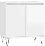vidaXL Badschrank Hochglanz-Wei&szlig; 58x33x60 cm Holzwerkstoff