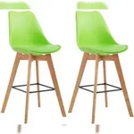 CLP 2er Set Barhocker Metz Kunststoff natura/gr&uuml;n
