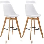 CLP 2er Set Barhocker Metz Kunststoff natura/wei&szlig;
