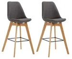 CLP 2er Set Barhocker Metz Stoff dunkelgrau/natura