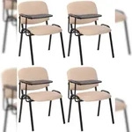 CLP 4er Set Stuhl Ken mit Klapptisch Stoff creme