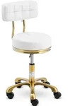 physa Rollhocker mit R&uuml;ckenlehne - 47 - 61 cm - 150 kg - wei&szlig; / golden