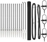 vidaXL Zaunpfosten Grau 25 x 1,5 m (19 x 19 mm Masche) Stahl