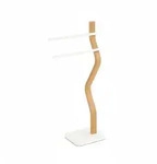 Relaxdays Handtuchst&auml;nder, HxBxT: 86 x 37 x 18 cm, Metall, Holz, 2 Stangen,