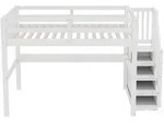 STILVORA Kinderhochbett Kiefernholz Wei&szlig; 253x145x147,5 cm mit Schreibtisch und