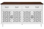 STILVORA Sideboard Holzwerkstoff Wei&szlig; mit 4 T&uuml;ren, 2 Schubladen, verstellbaren