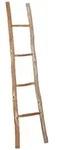 Relaxdays Dekoleiter, 150 cm hoch, Holzleiter Garten, 4 Sprossen, Kastanie,