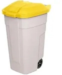 BRB Wertstoffsammler, Inhalt 100 Liter, Korpus beige, Deckel gelb
