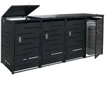 PROREGAL 4er-M&uuml;lltonnenverkleidung | HxBxT 117x265x80cm | M&uuml;lltonnenbox