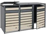 Proregal XL 3er/6er-M&uuml;lltonnenverkleidung | HxBxT 117x215x98cm | Metall 95kg