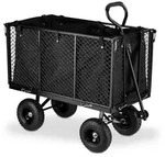 Relaxdays Handwagen, gro&szlig;er Bollerwagen, klappbare Seitenteile, herausnehmbare