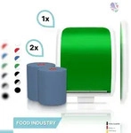 Blanc HYGIENIC SET: Handtuchrollenspender Autocut, Blanc Cosmos + 2 Handtuchrollen