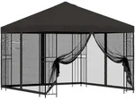 vidaXL Garten Pavillon mit Seitenw&auml;nden 3 x 3 m Anthrazit