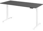b&uuml;m&ouml; h&ouml;henverstellbarer Schreibtisch 180 x 80 cm in graphit, Gestell: wei&szlig; -