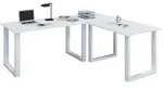 VCM Schreibtisch Lona Wei&szlig; / Wei&szlig; H. 76 x B. 160 x T. 160 cm