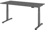 b&uuml;m&ouml; elektrisch h&ouml;henverstellbarer Schreibtisch 180x80 cm in graphit,...