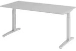 b&uuml;m&ouml; manuell h&ouml;henverstellbarer Schreibtisch 160x80 in grau, Gestell in...