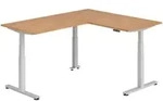 b&uuml;m&ouml; Eckschreibtisch elektrisch h&ouml;henverstellbar L-Form: 160 x 200 cm in...