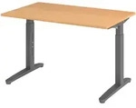 b&uuml;m&ouml; manuell h&ouml;henverstellbarer Schreibtisch 120x80 in Buche, Gestell in...
