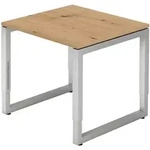 b&uuml;m&ouml; h&ouml;henverstellbarer Schreibtisch R-Serie 80x80 cm in Asteiche, Gestell in