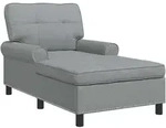 vidaXL Lounge-Liege mit Kissen Hellgrau 91 x 157 x 91 cm Stoff