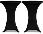 vidaXL 2 x Tischhusse f&uuml;r Stehtisch Stretchhusse &Oslash;70 cm schwarz