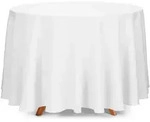 PartyDeco Tischdecke, wei&szlig;, &Oslash; 280 cm, Polyester, rund, Stoff