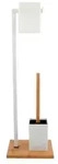 MSV WC Garnitur aus Bambus Toilettenpapierhalter aus Holz mit separatem
