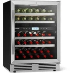 Klarstein VeroSteel Unterbau-Weink&uuml;hlschrank | 2 K&uuml;hlzonen | 129 Liter | 43