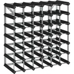 vidaXL Weinregal f&uuml;r 42 Flaschen Schwarz Massivholz Kiefer