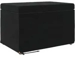 Schwarzer Hocker, 61 x 41 x 40 cm, Samt und Verbundholz, Modell Apex Pro Line