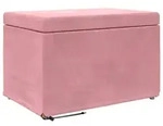 Rosafarbener Hocker, 61 x 41 x 40 cm, Samt und Verbundholz, Modell Apex Pure Pro