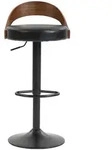 OKWISH Barhocker 2er-Set aus PU-Leder Schwarz, Metallgestell, 360&deg; drehbar,