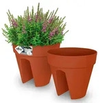 Gardebruk 2x Balkonkasten Blumentopf Balkongel&auml;nder 7,5L terracotta