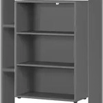 Aktenregal Universal 80cm | 3 Ordnerh&ouml;hen (2 B&ouml;den), Graphit, Extra Stabil...