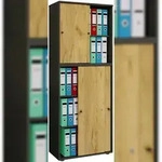 VCM B&uuml;roschrank Lona Anthrazit / Honig-Eiche
